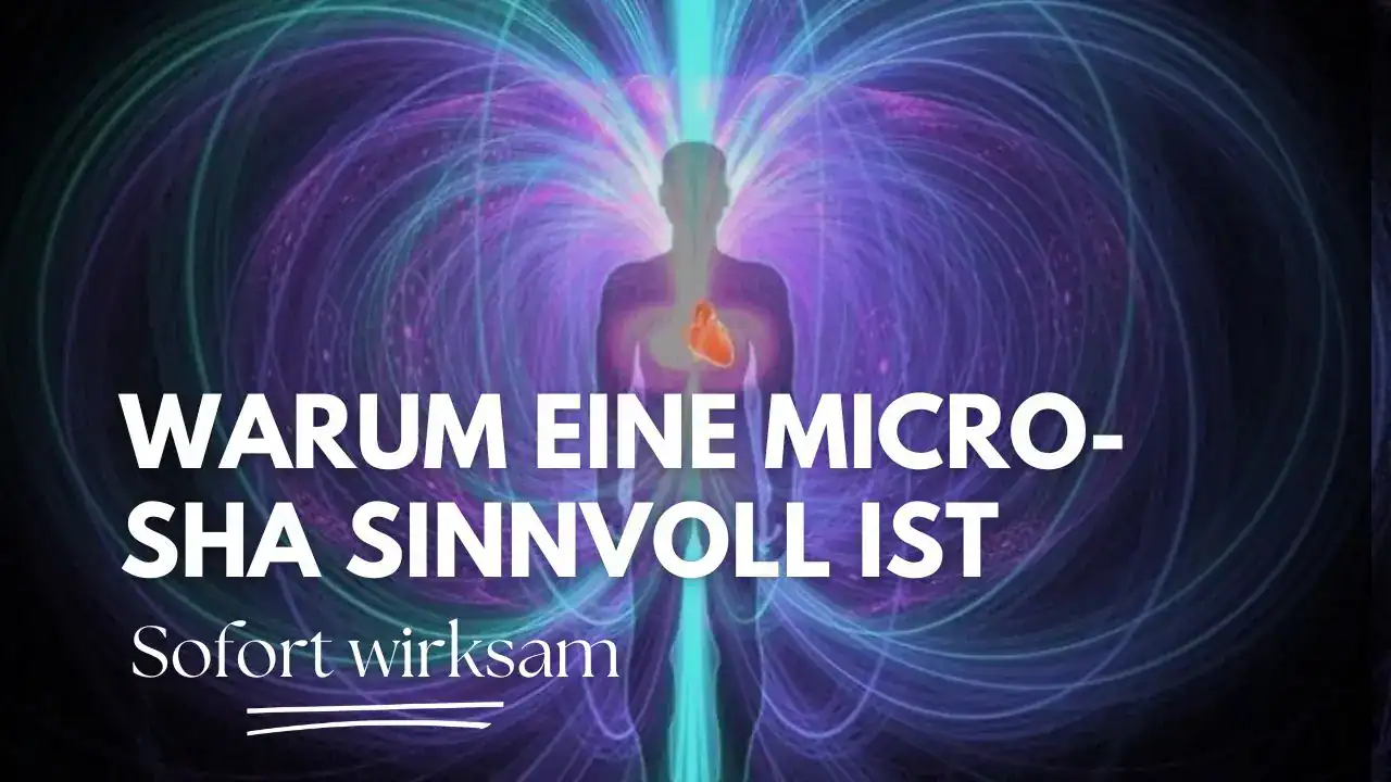 Digitale Visualisierung einer menschlichen Figur mit energetischem Herzlicht und bunten Energielinien, symbolisiert innere Harmonie und Heilung.