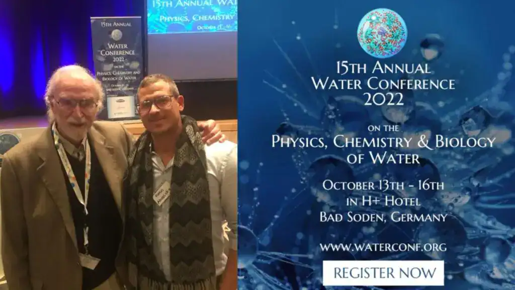 Alter: Zwei Männer auf Konferenz, Wasser-Biologie, Chemie, Physik, nachhaltige Wüstenbegrünung.