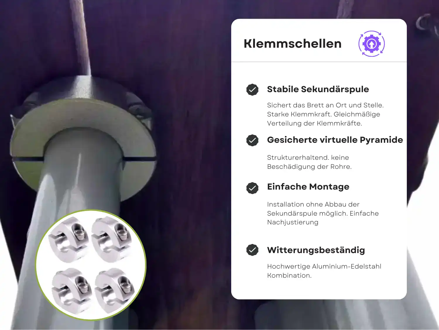 Hochwertige Aluminium-Klemmösen für stabile elektrische Verbindungen, einfache Montage.