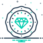 Harter, funkelnder Diamant repräsentiert Wert und Klarheit im Design.