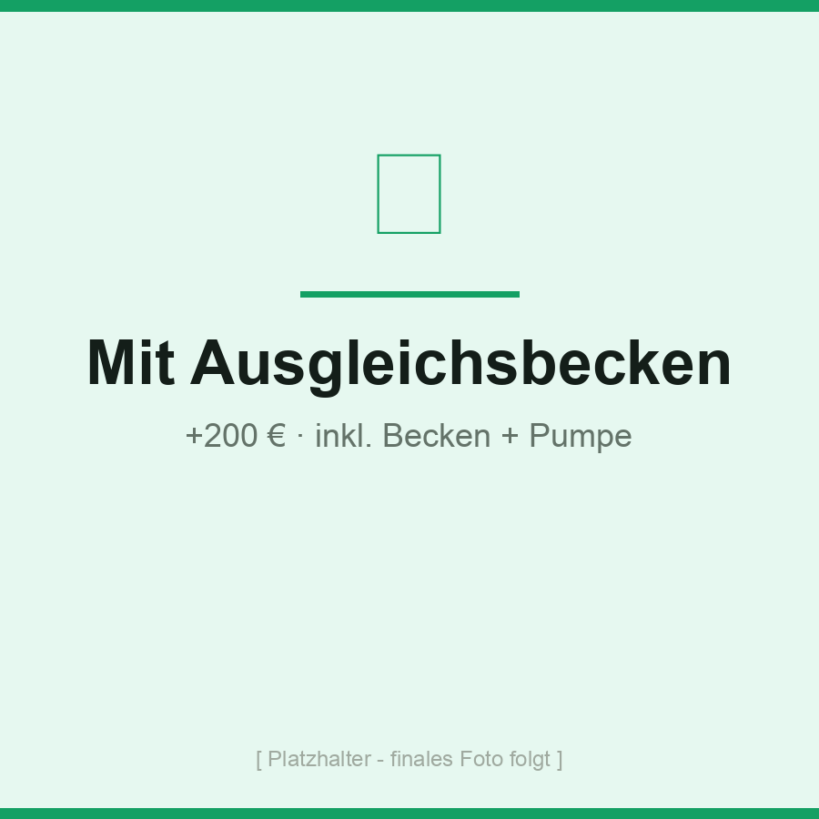 Mit Ausgleichsbecken + Pumpe